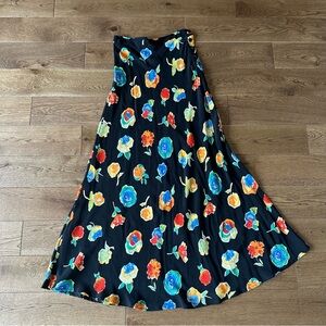 Rare Vintage Cache 100% Rayon Maxi Floral Skirt